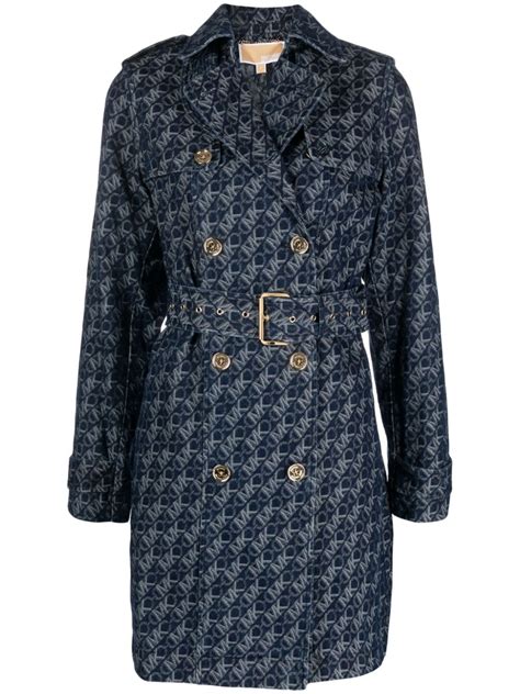 Michael Michael Kors Logo Jacquard Trench Coat 